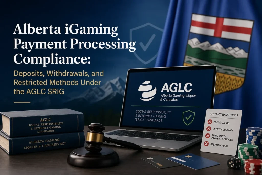 Alberta iGaming Payment Processing Compliance: Deposits, Withdrawals, and Restricted Methods Under the AGLC SRIG