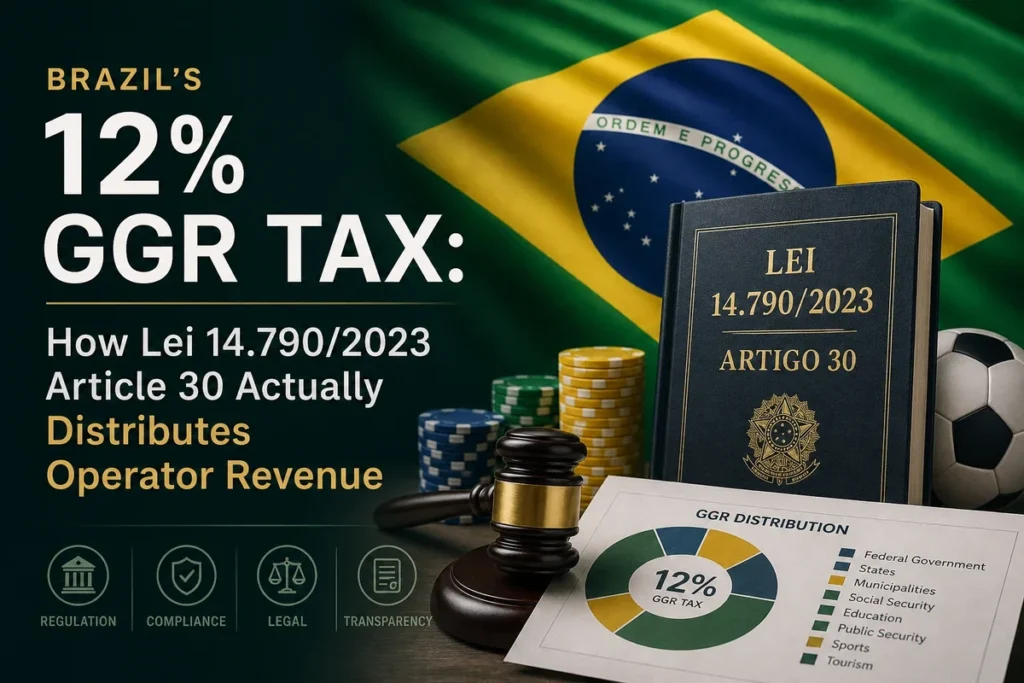 Brazil’s 12% GGR Tax: How Lei 14.790/2023 Article 30 Actually Distributes Operator Revenue