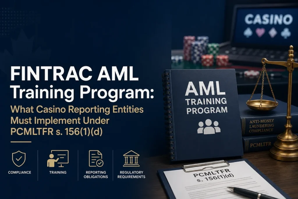 FINTRAC AML Training Program: What Casino Reporting Entities Must Implement Under PCMLTFR s. 156(1)(d)