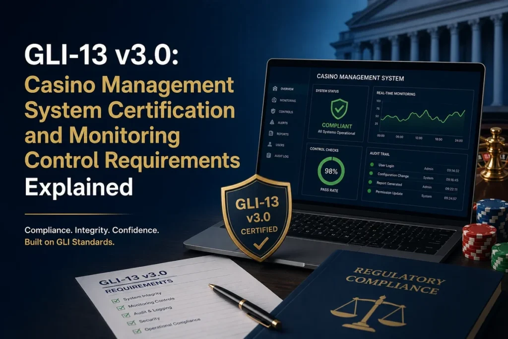 GLI-13 v3.0: Casino Management System Certification and Monitoring Control Requirements Explained