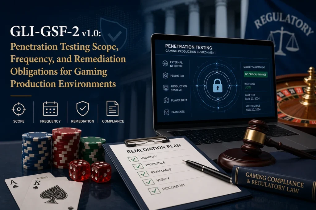 GLI-GSF-2 v1.0: Penetration Testing Scope, Frequency, and Remediation Obligations for Gaming Production Environments