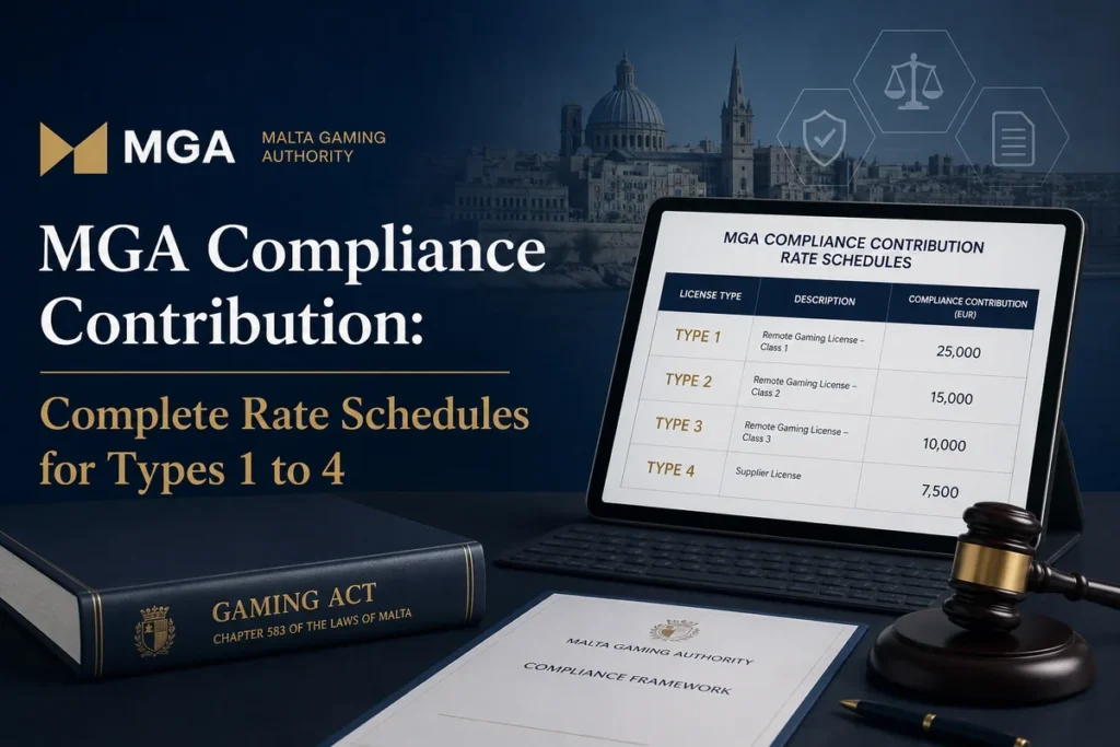 MGA Compliance Contribution: Complete Rate Schedules for Types 1 to 4