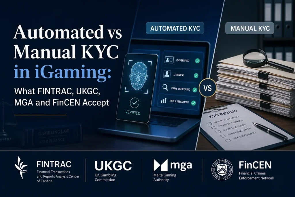 Automated vs Manual KYC in iGaming: What FINTRAC, UKGC, MGA and FinCEN Accept